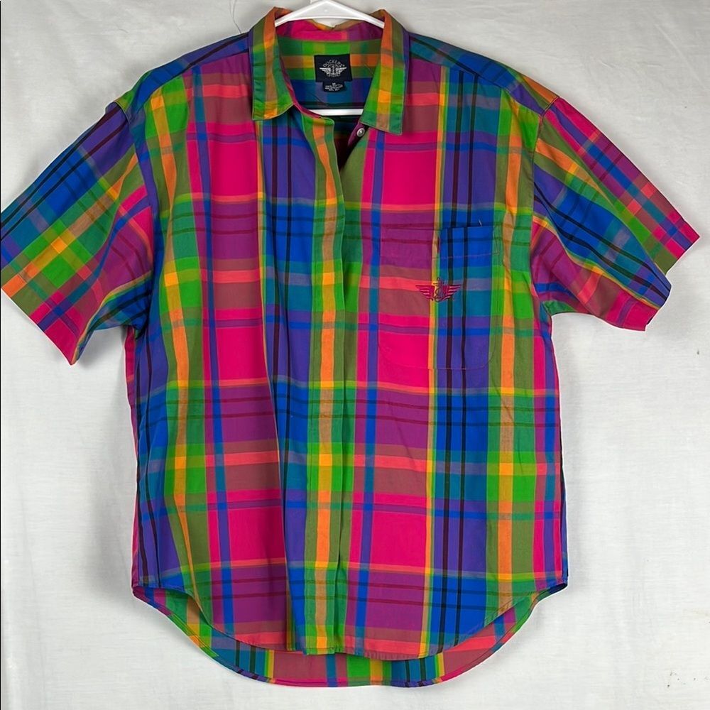 Dockers Pink and Blue Casual Button Down Shirt